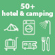Hotel and Camping - 50+ linear icons
