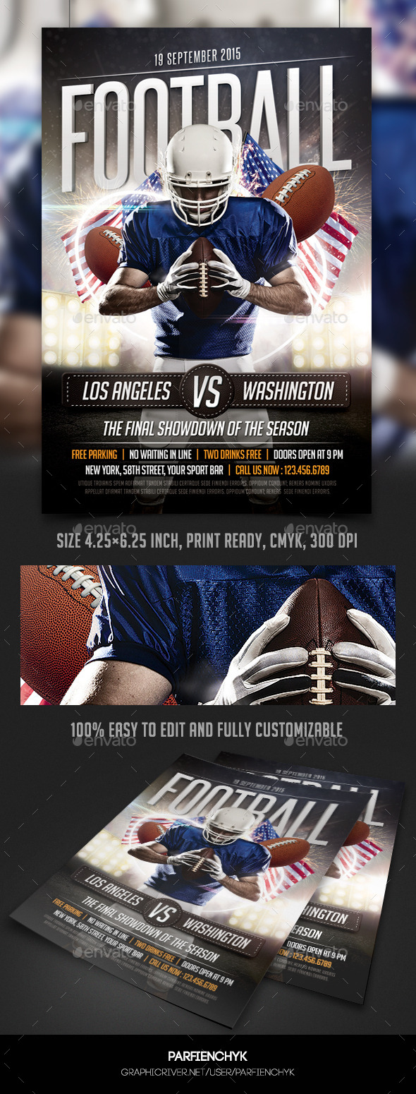 GraphicRiver Football Game Flyer Template 10019534 GraphicRiver Football Game Flyer Template 10019534