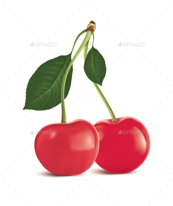 GraphicRiver Cherry with Green Leaf 10020762 GraphicRiver Cherry with Green Leaf 10020762