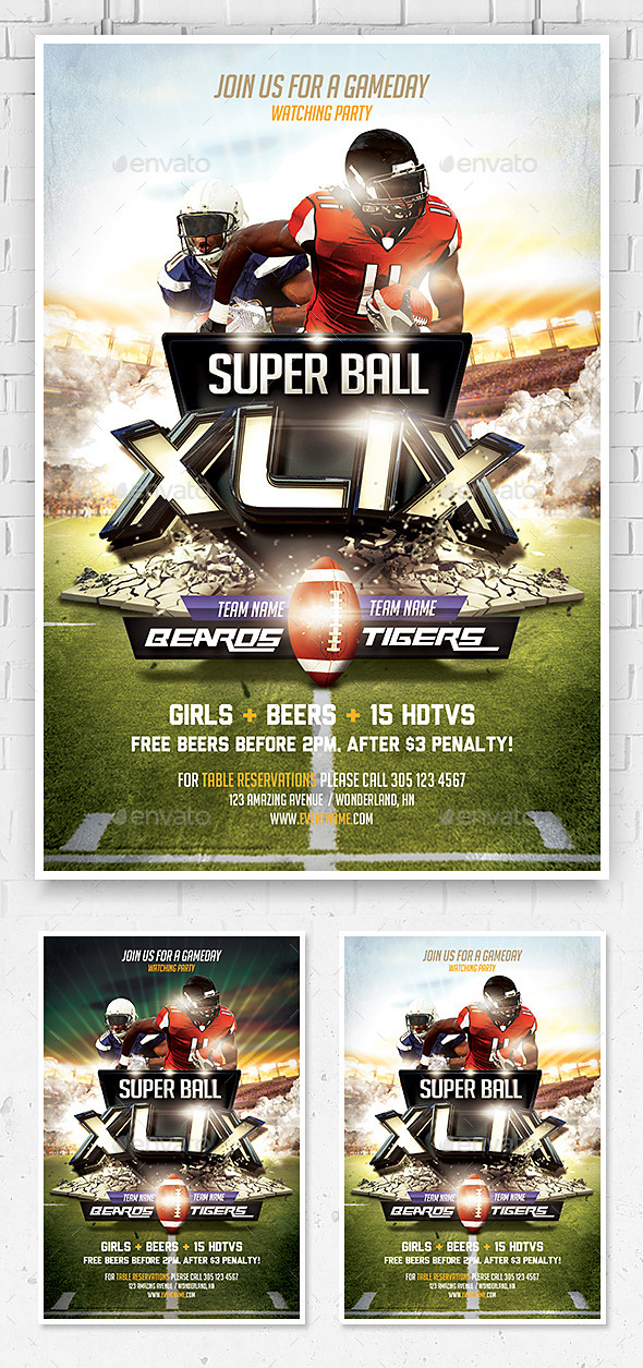 GraphicRiver Super Ball Football Flyer Template 10022166 GraphicRiver Super Ball Football Flyer Template 10022166