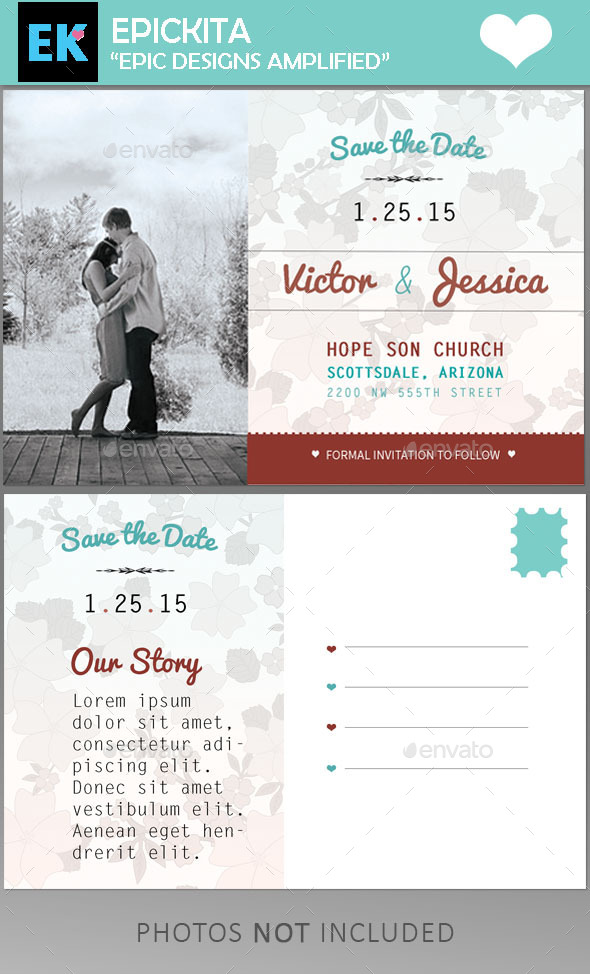 Save the Date Postcard Template (Invitations)