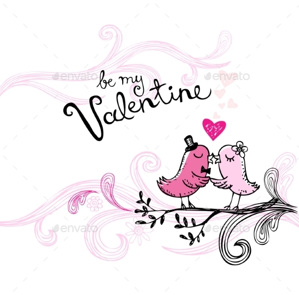 Valentine's Kissing Birds