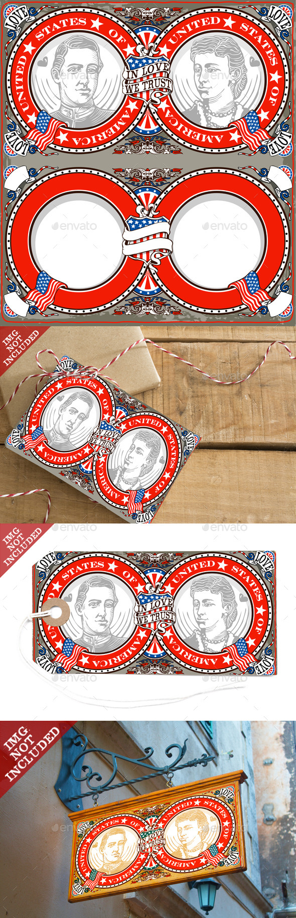 GraphicRiver American Vintage Patriot Wedding Invite 10025222 GraphicRiver American Vintage Patriot Wedding Invite 10025222