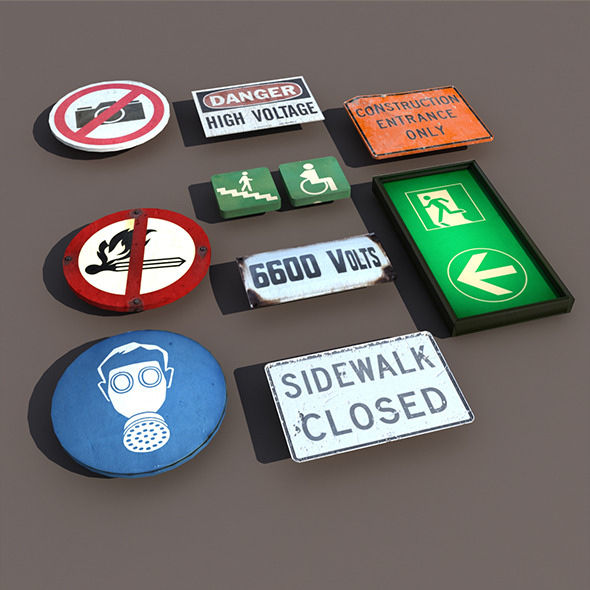 3DOcean Various types Signs Low Poly 3D Model 10025561 3DOcean Various types Signs Low Poly 3D Model 10025561