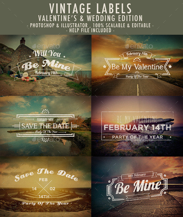 GraphicRiver Vintage Labels Valentine s and Wedding Edition 10025743 GraphicRiver Vintage Labels Valentine s and Wedding Edition 10025743