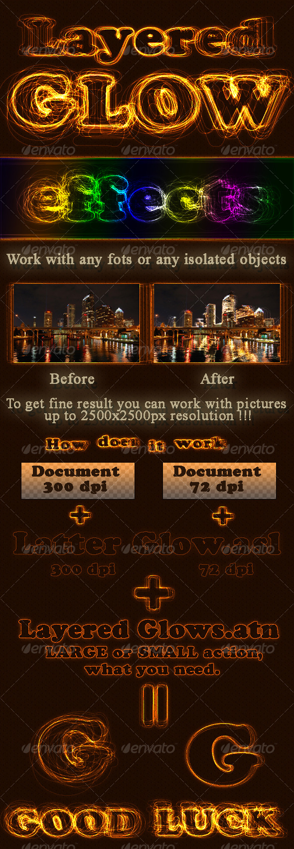 Layered Glow effects - Text Effects Actions