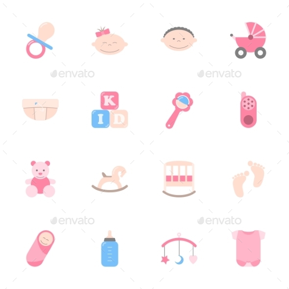 GraphicRiver Baby Flat Icons Set 10026566 GraphicRiver Baby Flat Icons Set 10026566