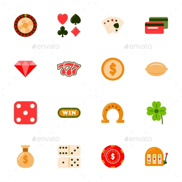 GraphicRiver Casino Flat Icons Set 10026569 GraphicRiver Casino Flat Icons Set 10026569