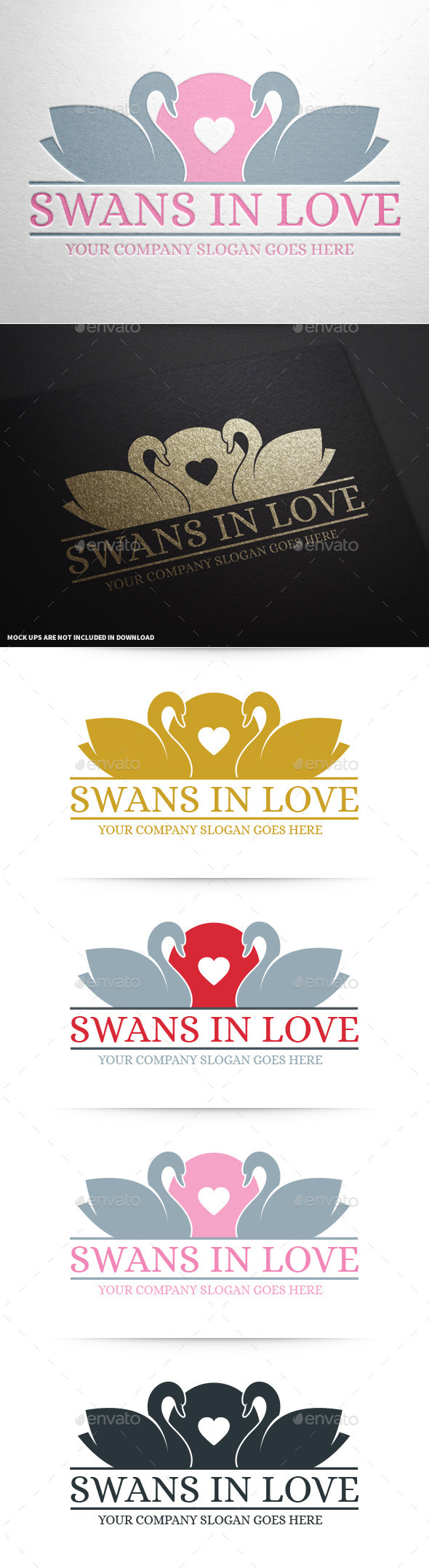 Swans In Love Logo (Animals)