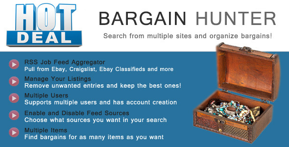 CodeCanyon Bargain Hunter Bargain Sites RSS Aggregator 10029346 CodeCanyon Bargain Hunter Bargain Sites RSS Aggregator 10029346