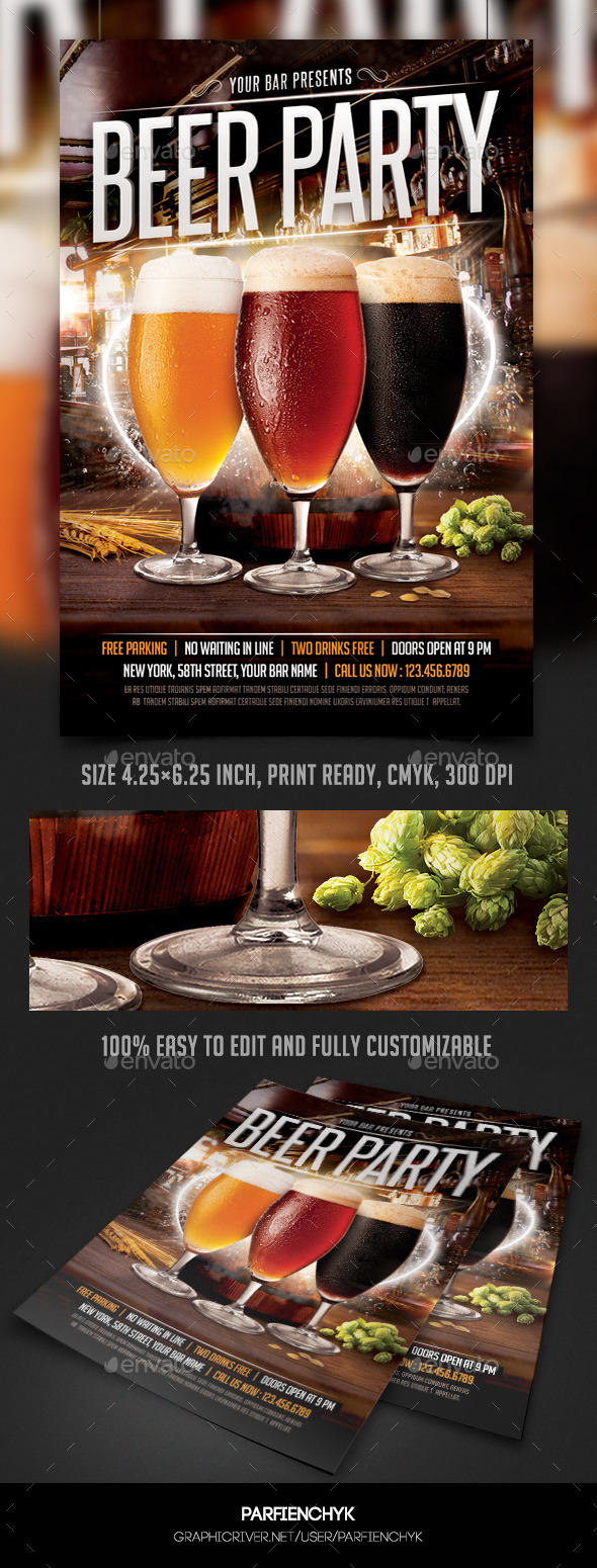 GraphicRiver Beer Party Flyer Template 10029731 GraphicRiver Beer Party Flyer Template 10029731
