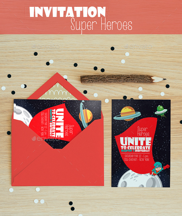 GraphicRiver Invitation super heroe 10030328 GraphicRiver Invitation super heroe 10030328