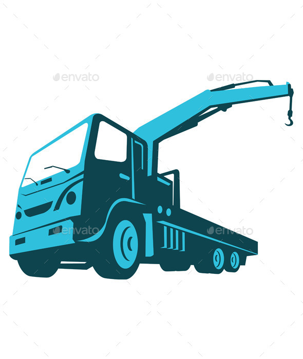 GraphicRiver Truck Crane Hoist Retro 10031087 GraphicRiver Truck Crane Hoist Retro 10031087