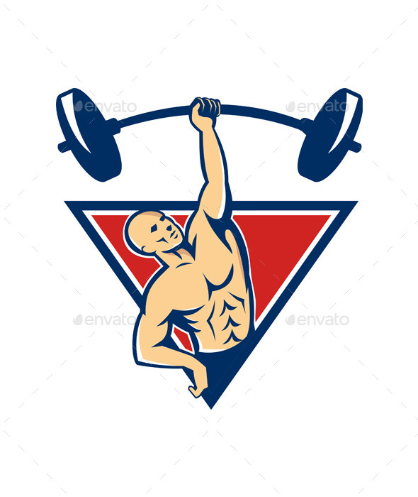 GraphicRiver Weightlifter Lifting Barbell Weights Retro 10031164 GraphicRiver Weightlifter Lifting Barbell Weights Retro 10031164