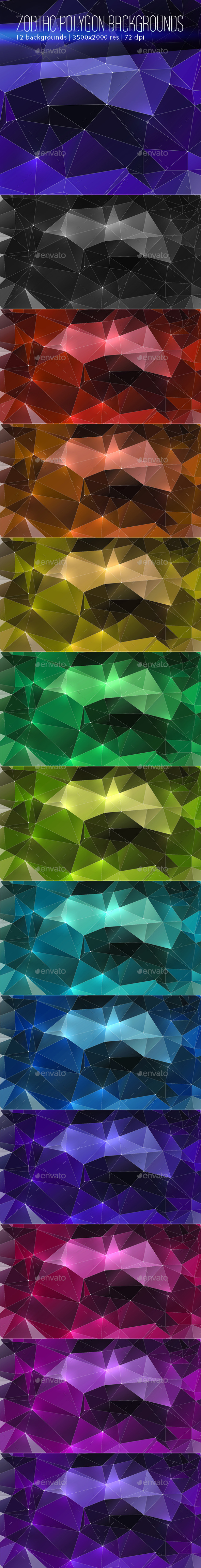Zodiac Polygon Backgrounds Zodiac Polygon Backgrounds