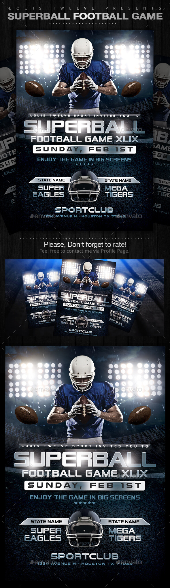 GraphicRiver SuperBall Game or College Football Flyer 10032386 GraphicRiver SuperBall Game or College Football Flyer 10032386