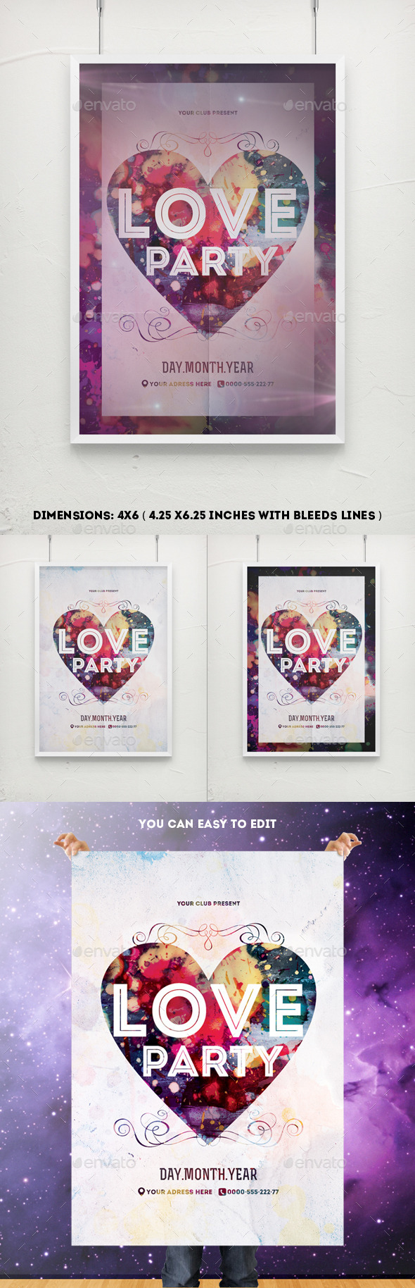 GraphicRiver Bright Love Party Poster Template 10033614 GraphicRiver Bright Love Party Poster Template 10033614
