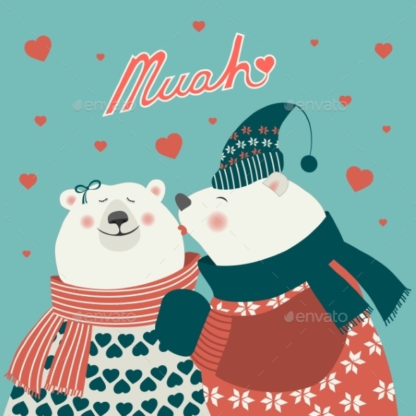 GraphicRiver Couple of Kissing Bears 10034023 GraphicRiver Couple of Kissing Bears 10034023