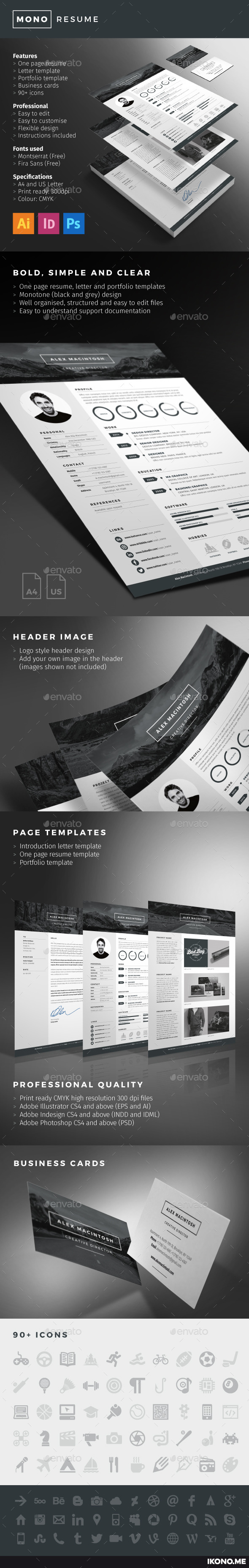 GraphicRiver Mono Resume 10034652 GraphicRiver Mono Resume 10034652