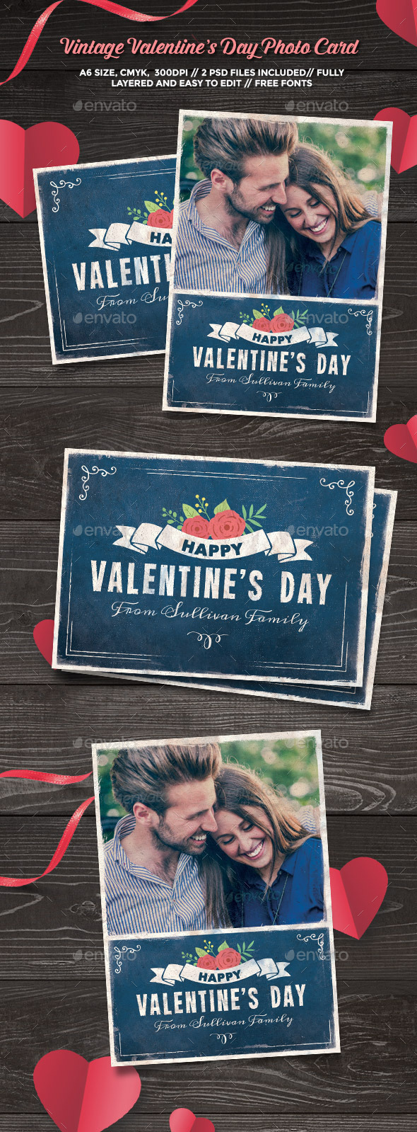 Vintage Valentine’s Day Photo Card (Greeting Cards)