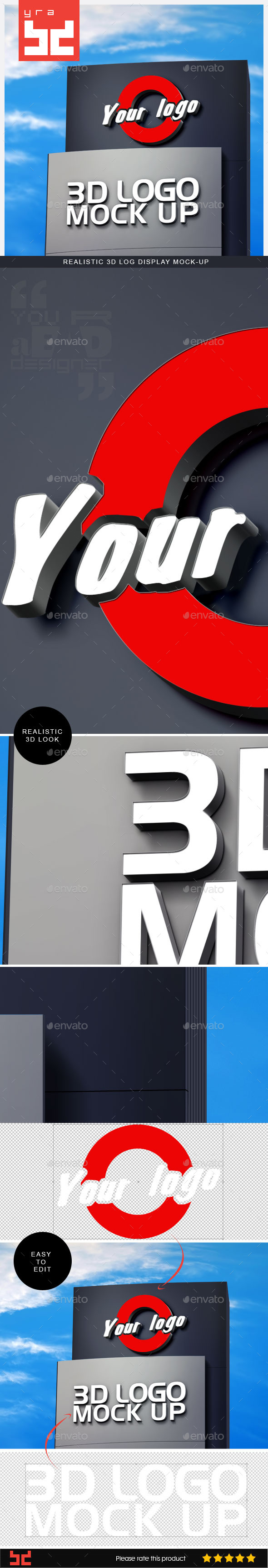 Realistic 3D Logo Mockup V1 Realistic 3D Logo Mockup V1