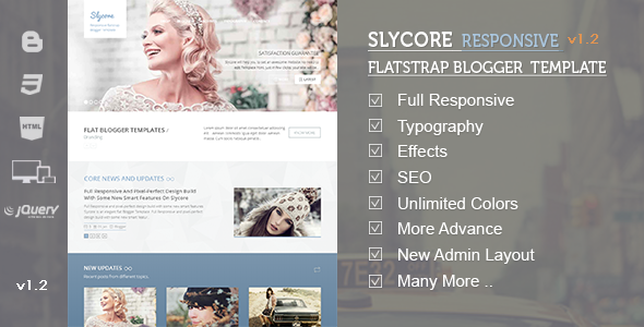 slycore responsive flatstrap blogger template 