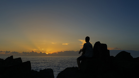 Watching the Ocean Sunrise Watching the Ocean Sunrise