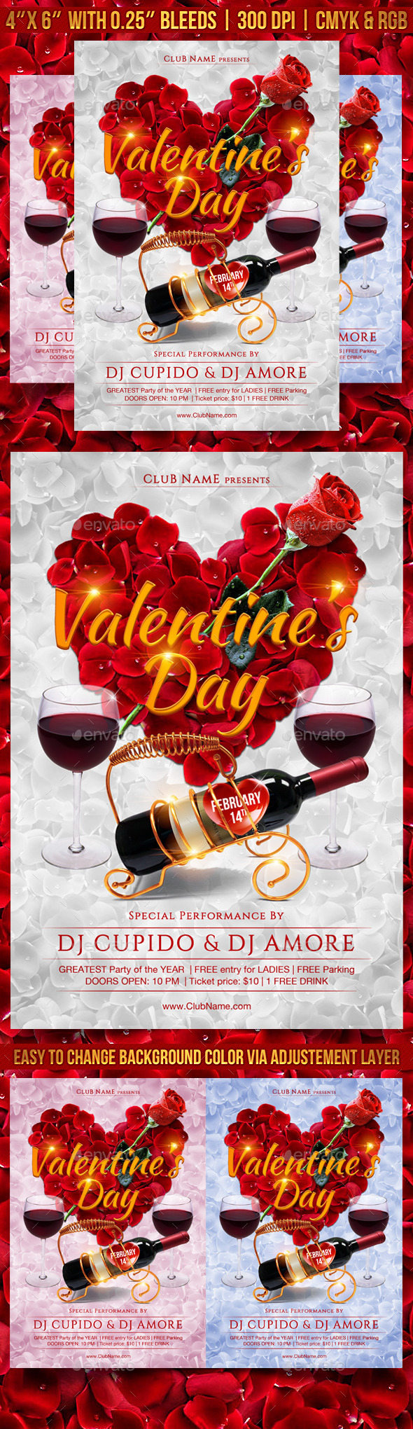 Valentines Day Party Flyer (Clubs & Parties)