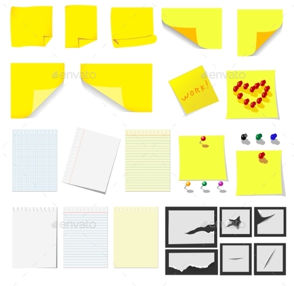 GraphicRiver Office Sticky Notes and Paper 10040250 GraphicRiver Office Sticky Notes and Paper 10040250