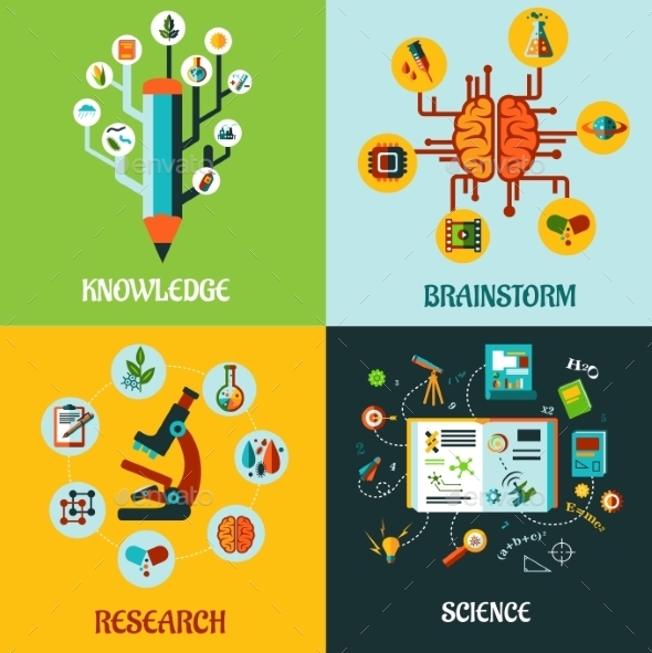 GraphicRiver Research Science and Brainstorm Flat Concepts 10040272 GraphicRiver Research Science and Brainstorm Flat Concepts 10040272