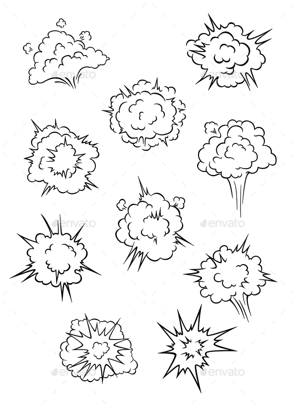 GraphicRiver Assorted Cartoon Explosion Effects and Clouds 10040308 GraphicRiver Assorted Cartoon Explosion Effects and Clouds 10040308