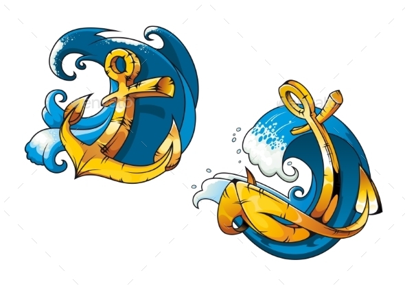 GraphicRiver Cartoon Ship Anchors on Sea Water Waves 10040358 GraphicRiver Cartoon Ship Anchors on Sea Water Waves 10040358