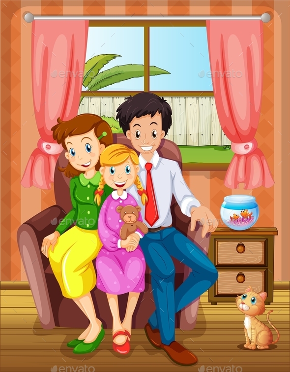 GraphicRiver Smiling Family Inside the House 10040803 GraphicRiver Smiling Family Inside the House 10040803