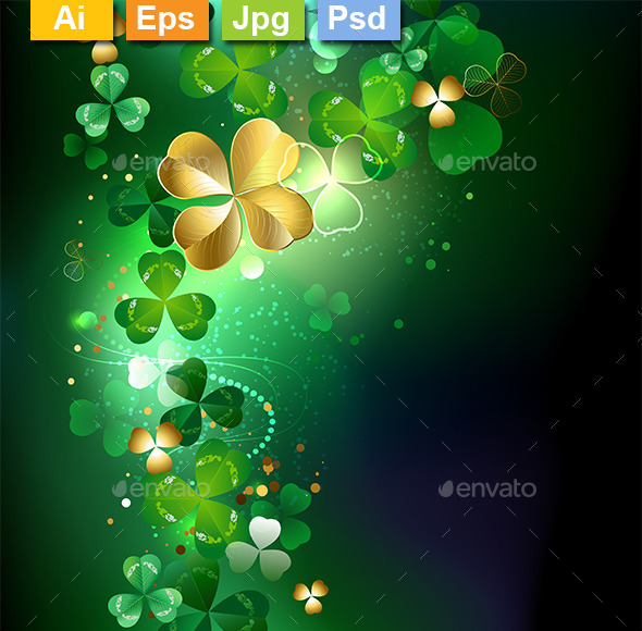 GraphicRiver Glowing Golden Shamrock 10041073 GraphicRiver Glowing Golden Shamrock 10041073
