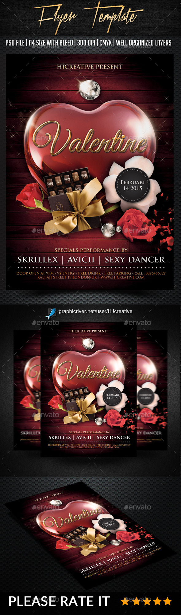 Valentine Poster Flyer Template Vol. 1 (Clubs & Parties)