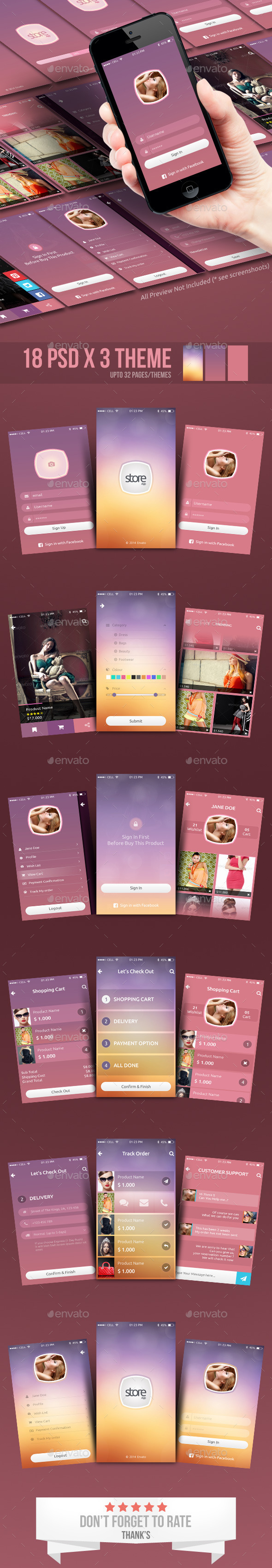 GraphicRiver Fashion Store Mobile App UI 9935511 GraphicRiver Fashion Store Mobile App UI 9935511