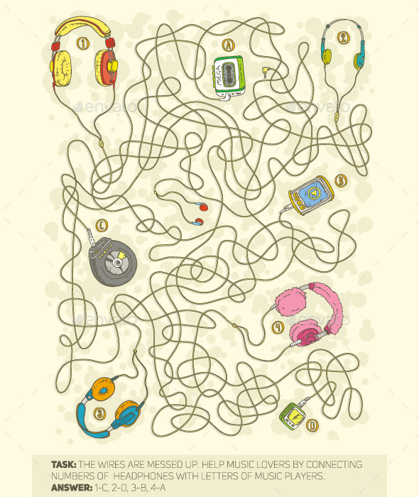GraphicRiver Players and Headphones Maze Game 10042990 GraphicRiver Players and Headphones Maze Game 10042990