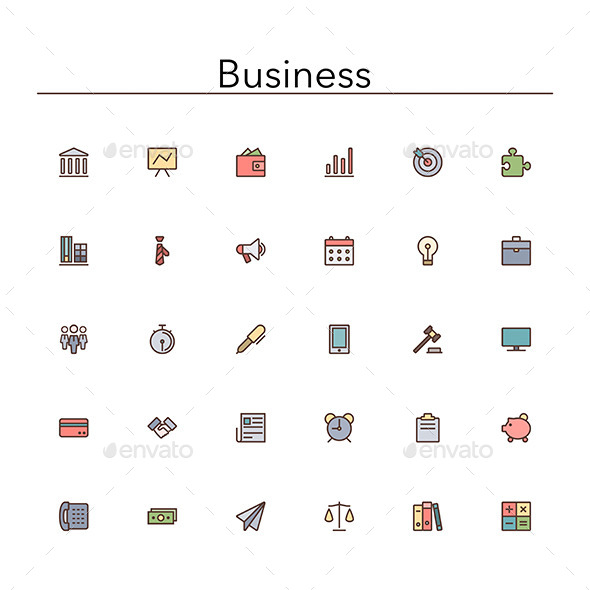 GraphicRiver Business Colored Line Icons 10046111 GraphicRiver Business Colored Line Icons 10046111