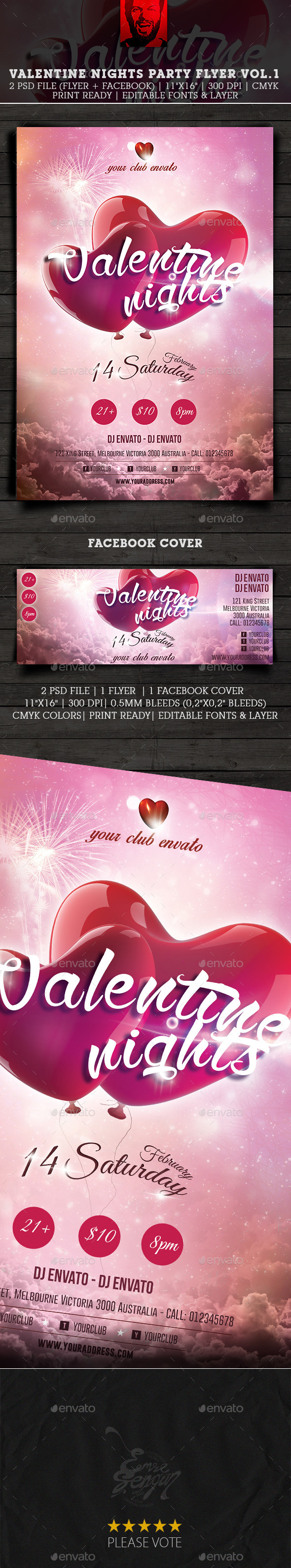 Valentine Nights Party Flyer Vol.1