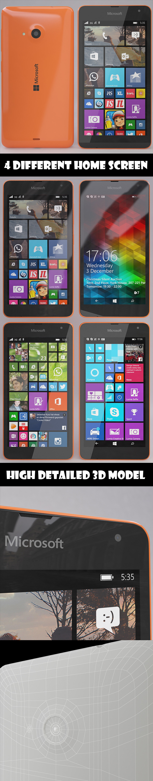 3DOcean Microsoft Lumia 535 Orange 10047166 3DOcean Microsoft Lumia 535 Orange 10047166