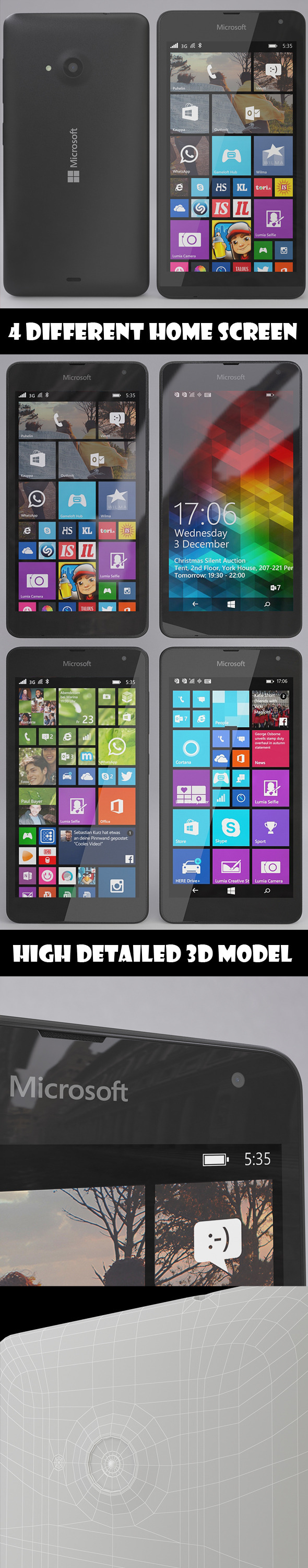 3DOcean Microsoft Lumia 535 Gray 10047894 3DOcean Microsoft Lumia 535 Gray 10047894