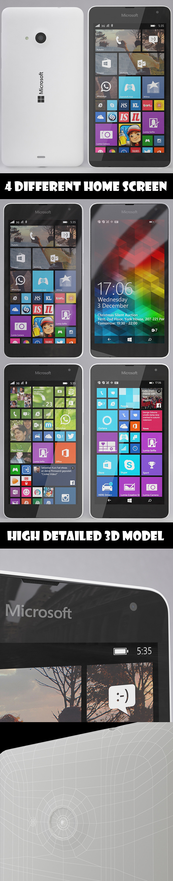 3DOcean Microsoft Lumia 535 White 10049212 3DOcean Microsoft Lumia 535 White 10049212