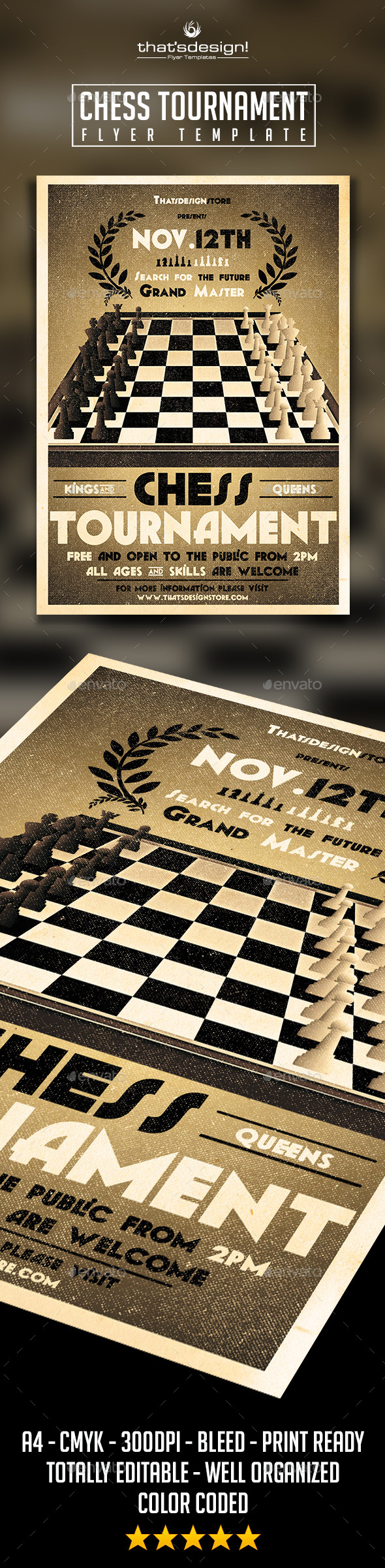 GraphicRiver Chess Tournament Flyer Template 10049895 GraphicRiver Chess Tournament Flyer Template 10049895