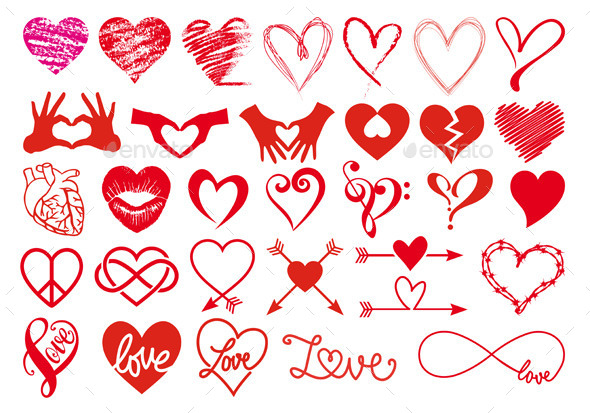 GraphicRiver Heart and Love Set 10049945 GraphicRiver Heart and Love Set 10049945