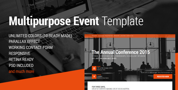 event - conference & event html5 landing page 