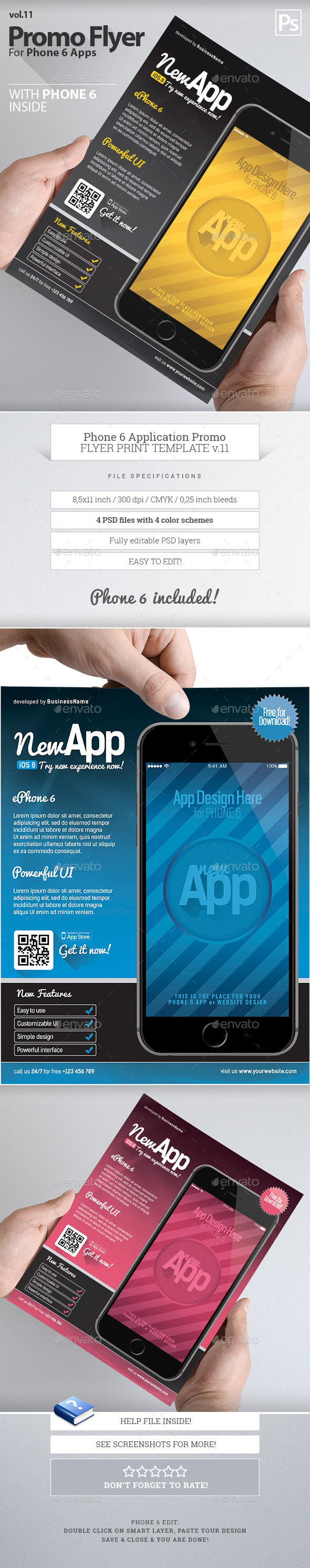 GraphicRiver Phone 6 App Flyers 11 10027394 GraphicRiver Phone 6 App Flyers 11 10027394