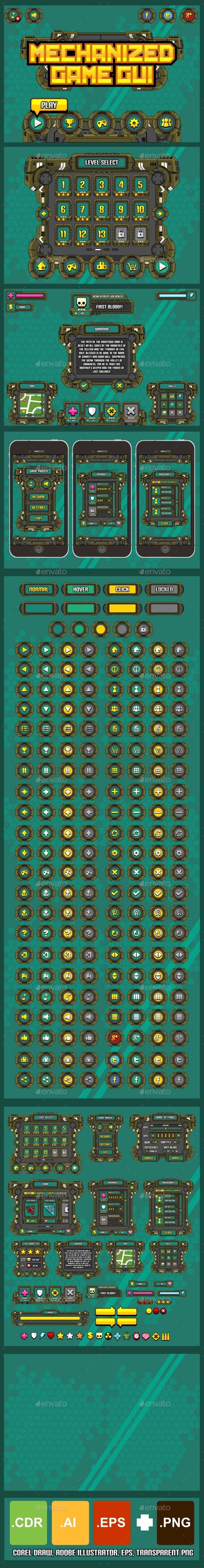 GraphicRiver Mechanized Game GUI 10031504 GraphicRiver Mechanized Game GUI 10031504