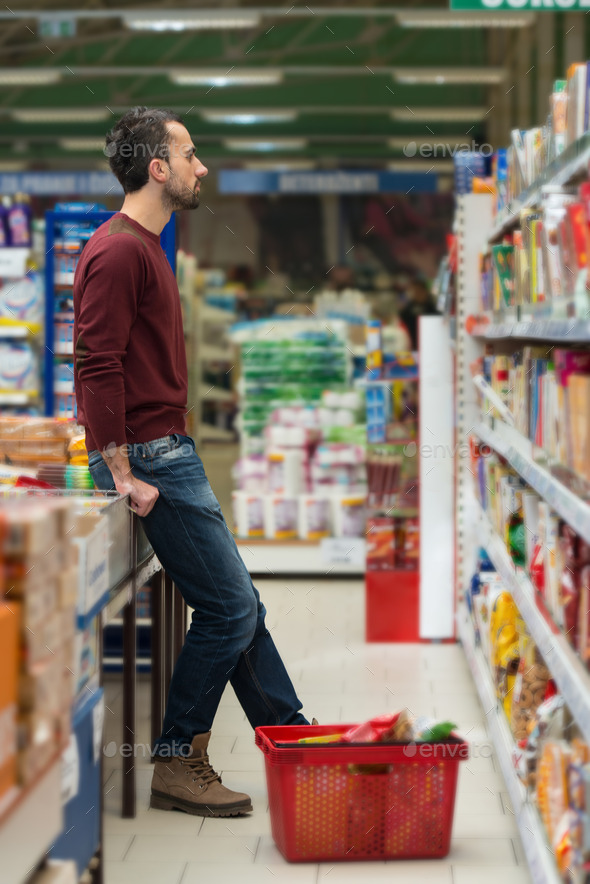 Man Shopping At The Supermarket