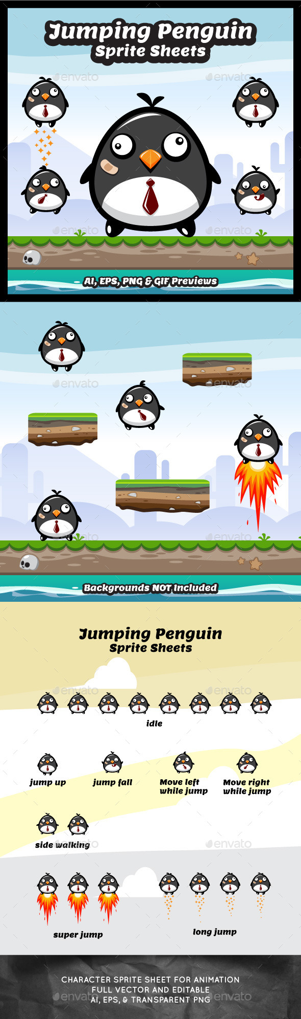 Jumping Penguin Sprite Sheets Jumping Penguin Sprite Sheets