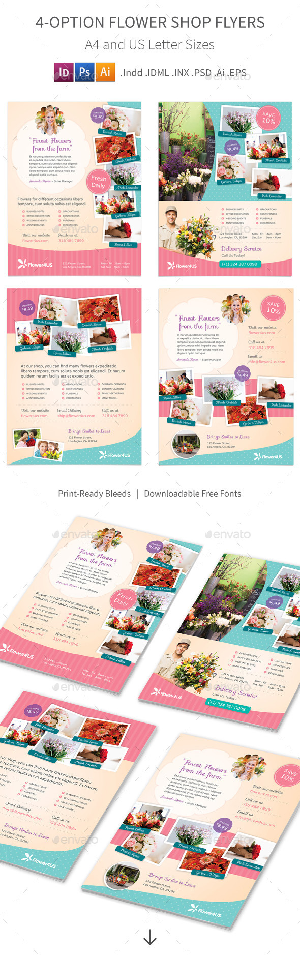 Flower Shop Flyers 4 Options Flower Shop Flyers 4 Options